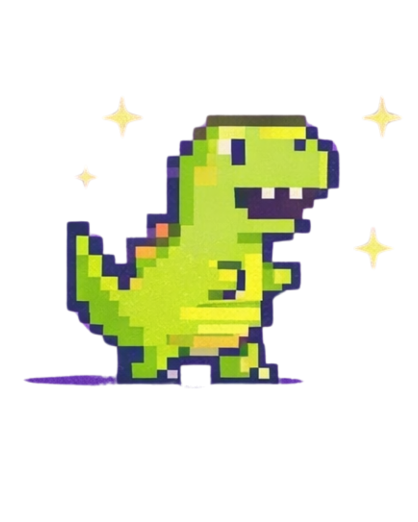 Dinosaure pixel vert