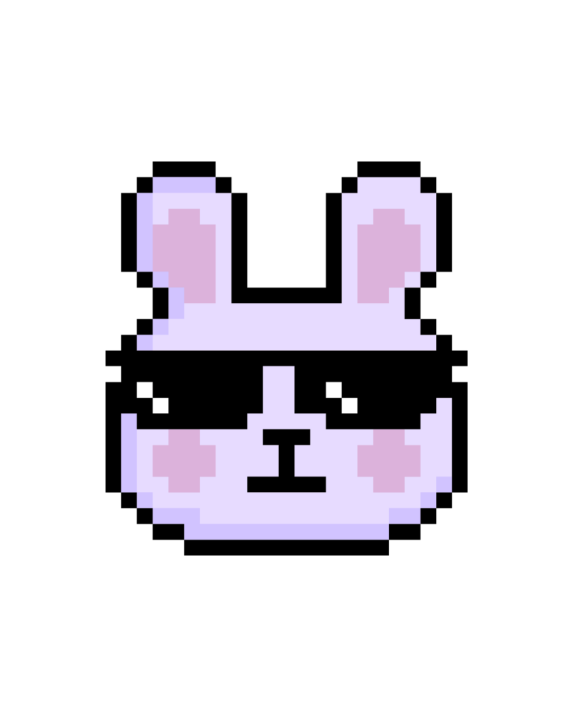 Lapin pixel violet